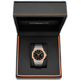 Downtown 3-H Automatic Swiss Made two-tone watch with black dial