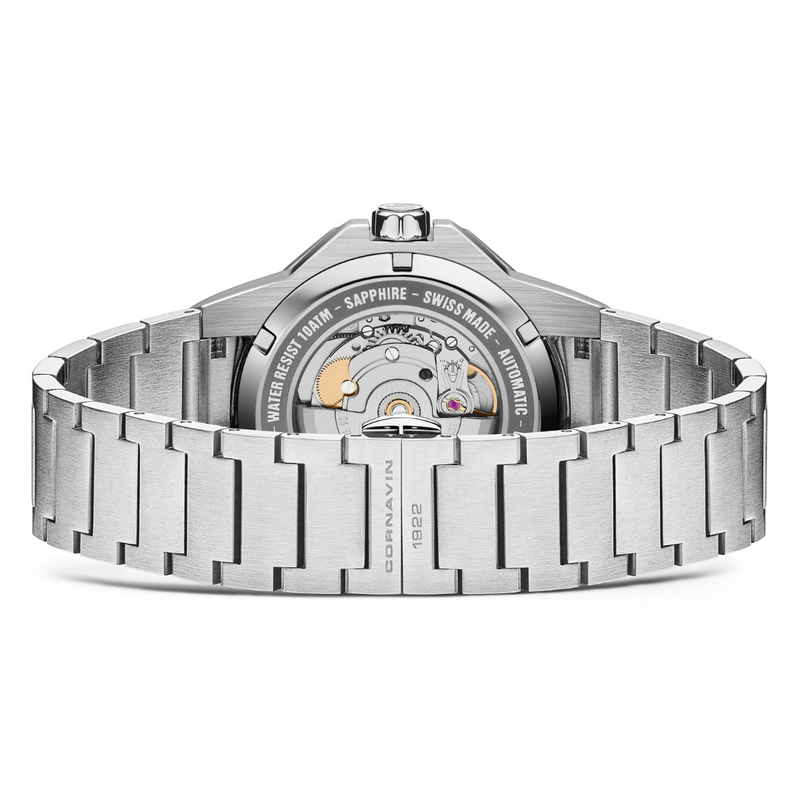 Downtown 3-H Automatic Swiss Made watch with white dial